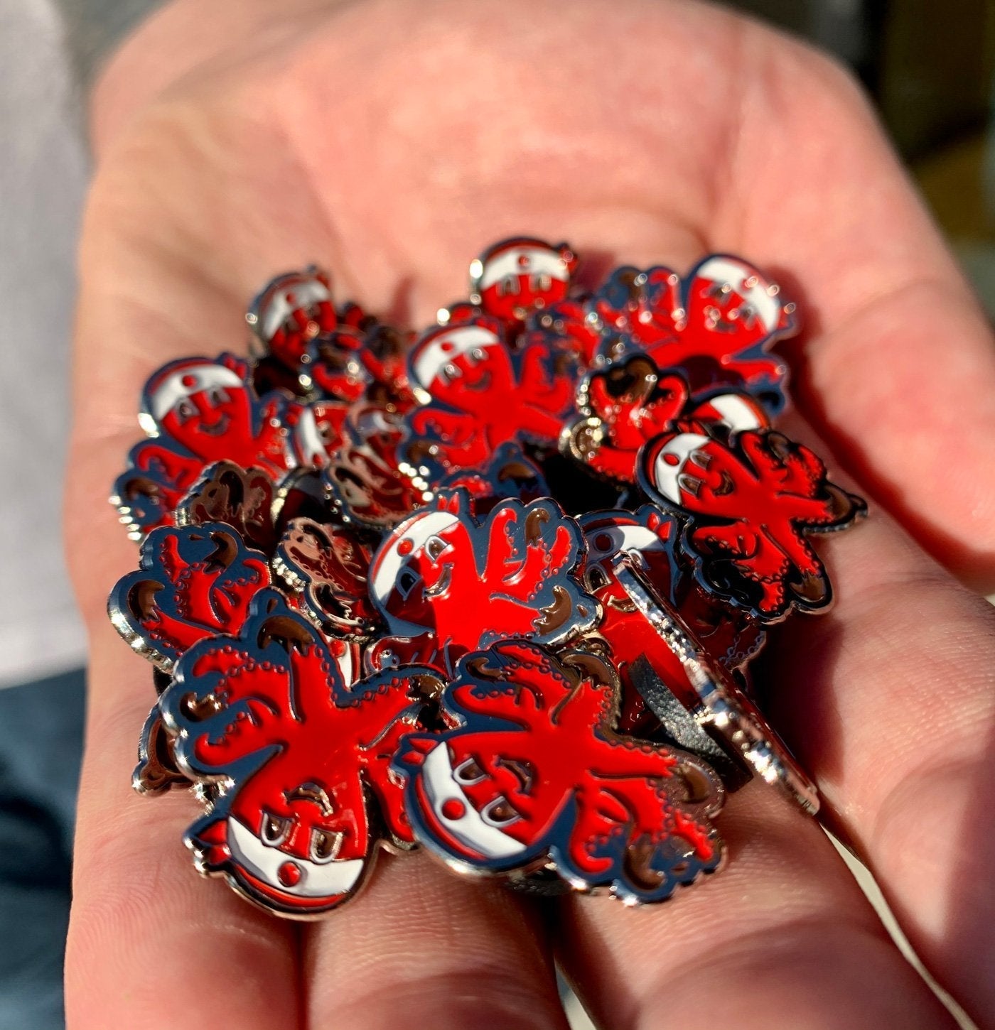 Red Octo Pin B7